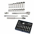 Williams Socket/Tool Set, 23 Pieces, 6-Point, 3/8 Inch Dr JHWWSB23HFTB